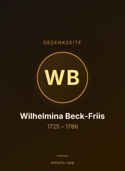Gedenkportrait von Wilhelmina Beck-Friis