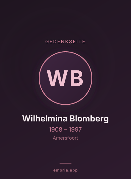 Gedenkportrait von Wilhelmina Blomberg