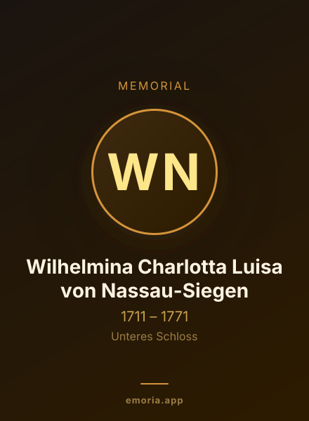 Memorial portrait of Wilhelmina Charlotta Luisa von Nassau-Siegen