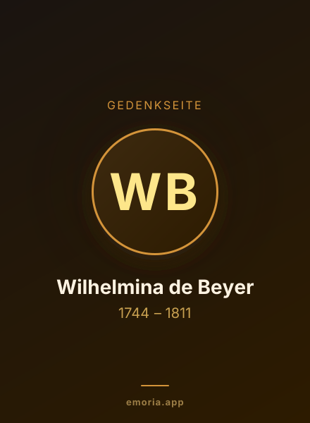 Gedenkportrait von Wilhelmina de Beyer