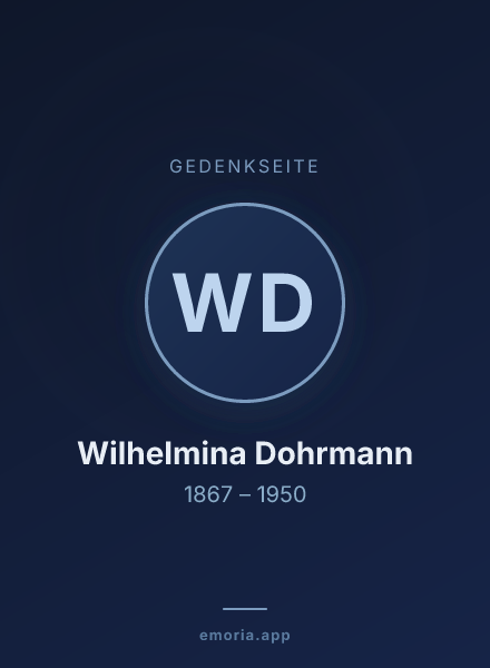 Gedenkportrait von Wilhelmina Dohrmann