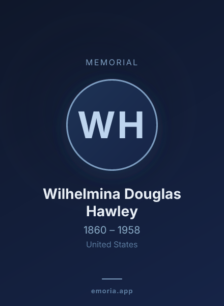 Memorial portrait of Wilhelmina Douglas Hawley