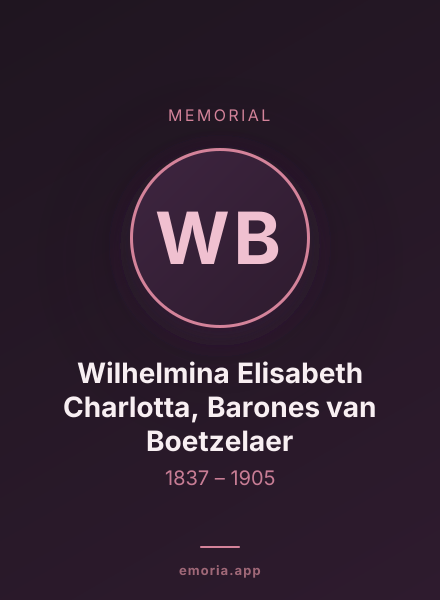 Memorial portrait of Wilhelmina Elisabeth Charlotta, Barones van Boetzelaer