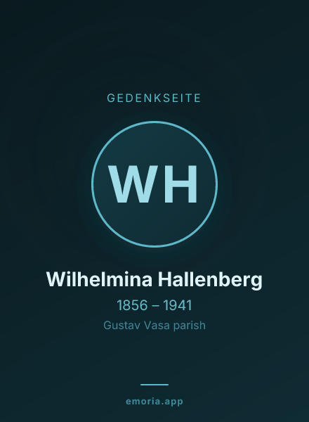 Gedenkportrait von Wilhelmina Hallenberg