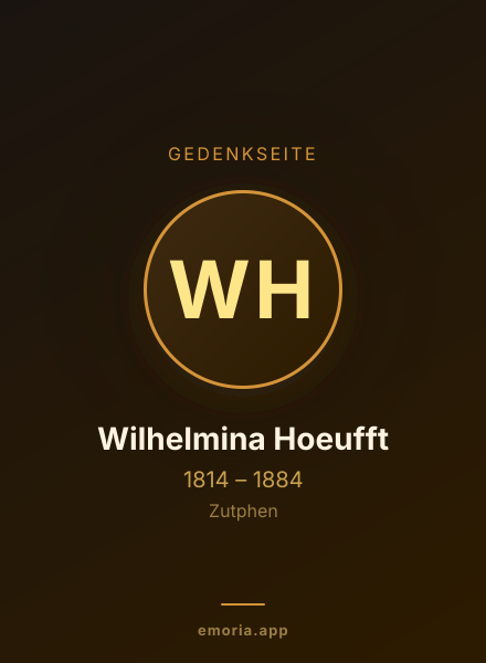 Gedenkportrait von Wilhelmina Hoeufft