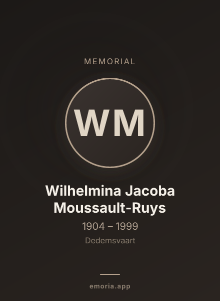 Memorial portrait of Wilhelmina Jacoba Moussault-Ruys