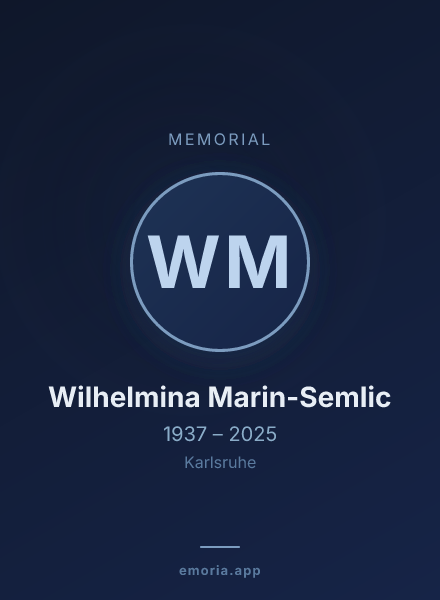 Memorial portrait of Wilhelmina Marin-Semlic