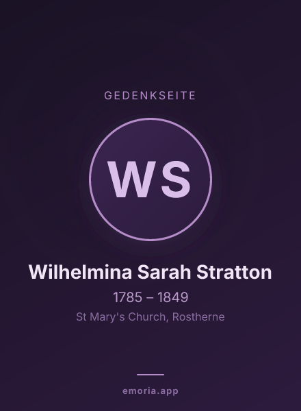 Gedenkportrait von Wilhelmina Sarah Stratton