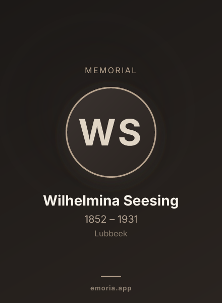 Memorial portrait of Wilhelmina Seesing