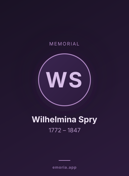Memorial portrait of Wilhelmina Spry