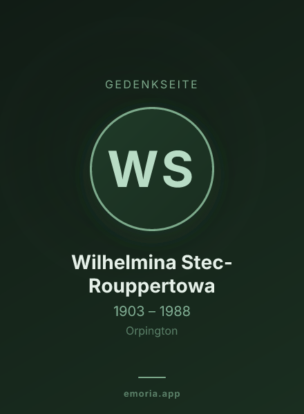 Gedenkportrait von Wilhelmina Stec-Rouppertowa