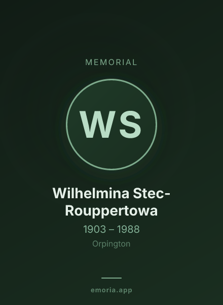 Memorial portrait of Wilhelmina Stec-Rouppertowa