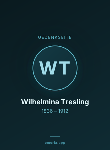 Gedenkportrait von Wilhelmina Tresling