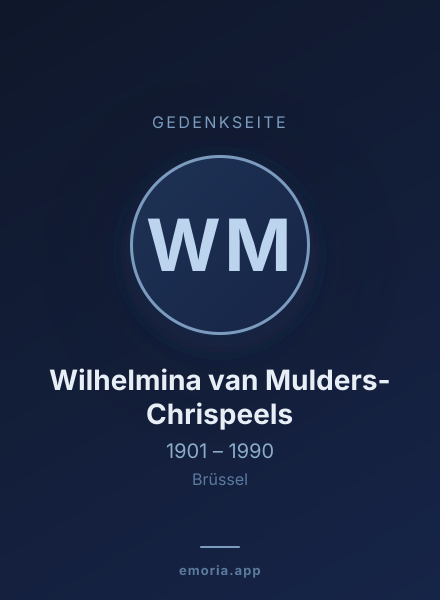 Gedenkportrait von Wilhelmina van Mulders-Chrispeels
