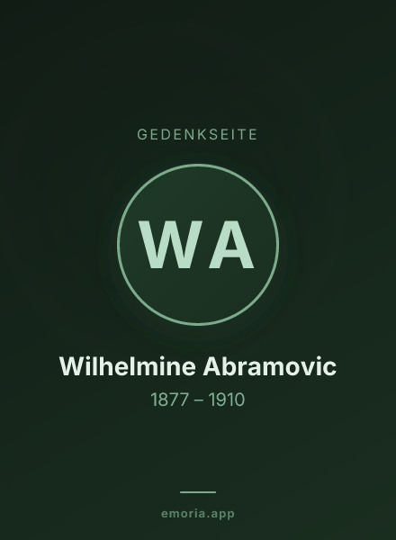 Gedenkportrait von Wilhelmine Abramovic