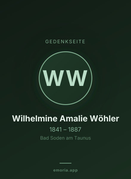 Gedenkportrait von Wilhelmine Amalie Wöhler
