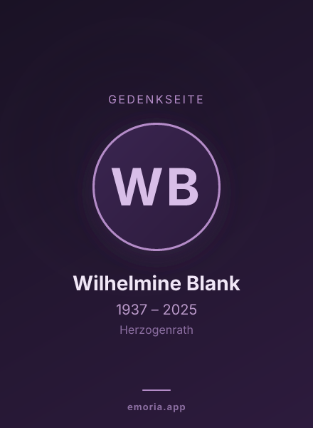 Gedenkportrait von Wilhelmine Blank