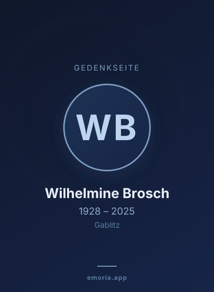Gedenkportrait von Wilhelmine Brosch