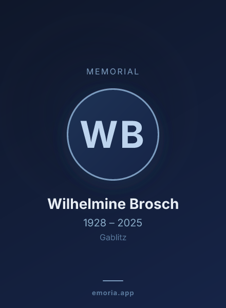 Memorial portrait of Wilhelmine Brosch