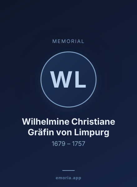 Memorial portrait of Wilhelmine Christiane Gräfin von Limpurg