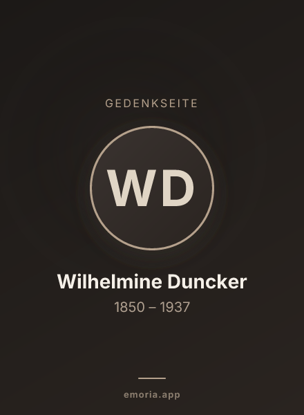 Gedenkportrait von Wilhelmine Duncker