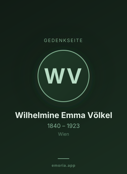 Gedenkportrait von Wilhelmine Emma Völkel