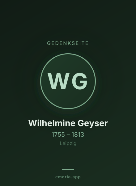Gedenkportrait von Wilhelmine Geyser