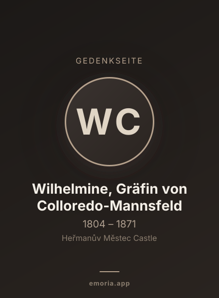 Gedenkportrait von Wilhelmine, Gräfin von Colloredo-Mannsfeld