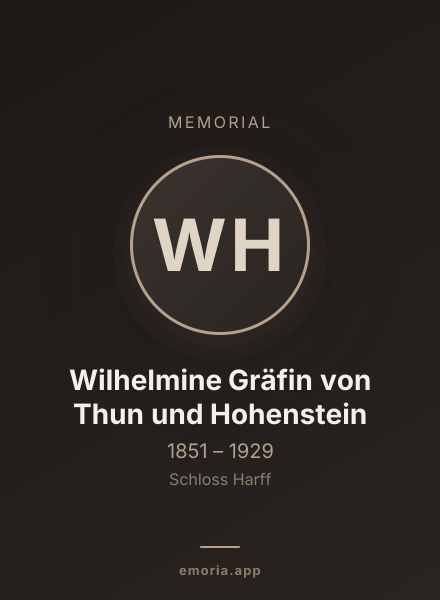 Memorial portrait of Wilhelmine Gräfin von Thun und Hohenstein