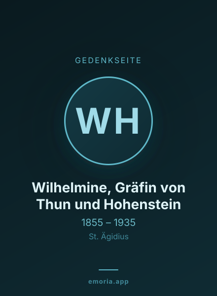 Gedenkportrait von Wilhelmine, Gräfin von Thun und Hohenstein