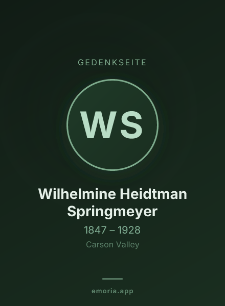 Gedenkportrait von Wilhelmine Heidtman Springmeyer