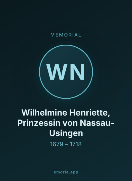 Memorial portrait of Wilhelmine Henriette, Prinzessin von Nassau-Usingen