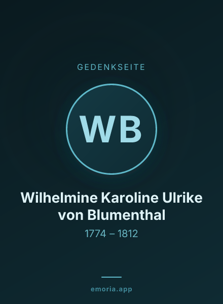 Gedenkportrait von Wilhelmine Karoline Ulrike von Blumenthal