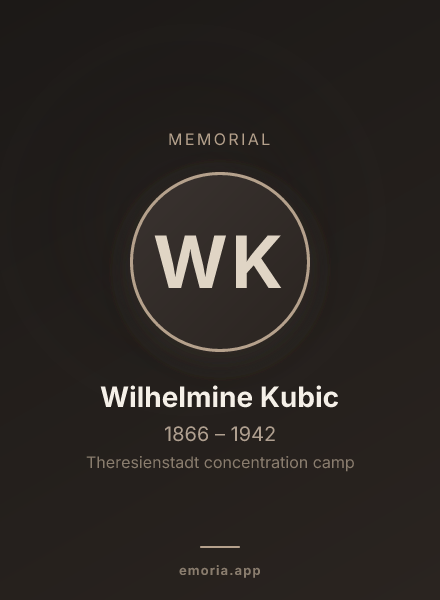 Memorial portrait of Wilhelmine Kubic