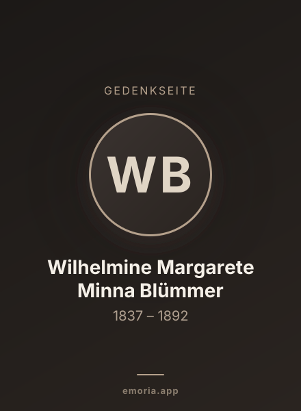 Gedenkportrait von Wilhelmine Margarete Minna Blümmer