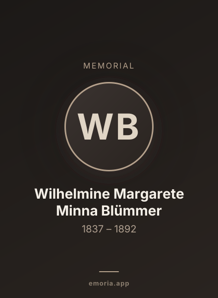 Memorial portrait of Wilhelmine Margarete Minna Blümmer
