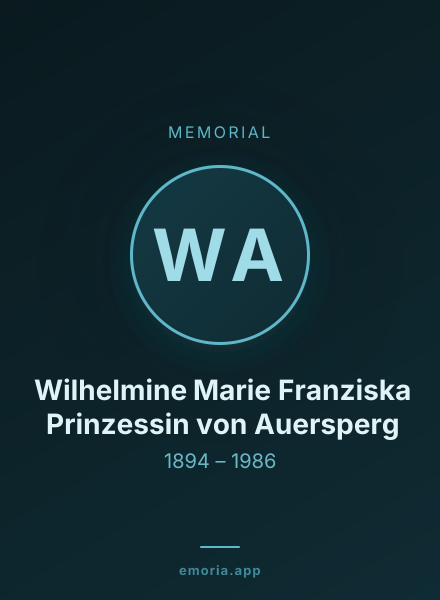 Memorial portrait of Wilhelmine Marie Franziska Prinzessin von Auersperg