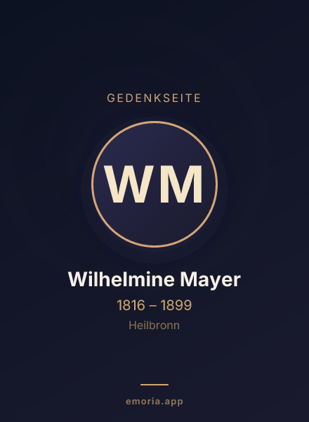 Gedenkportrait von Wilhelmine Mayer