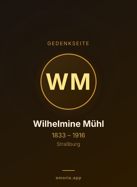 Gedenkportrait von Wilhelmine Mühl