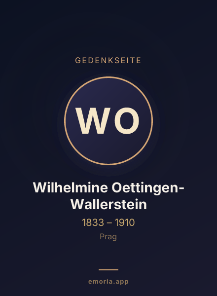 Gedenkportrait von Wilhelmine Oettingen-Wallerstein