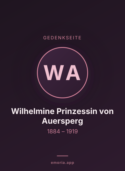 Gedenkportrait von Wilhelmine Prinzessin von Auersperg