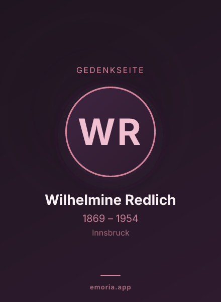 Gedenkportrait von Wilhelmine Redlich