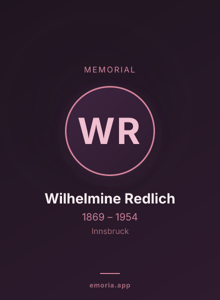 Memorial portrait of Wilhelmine Redlich