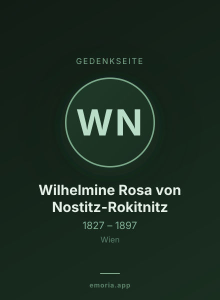 Gedenkportrait von Wilhelmine Rosa von Nostitz-Rokitnitz