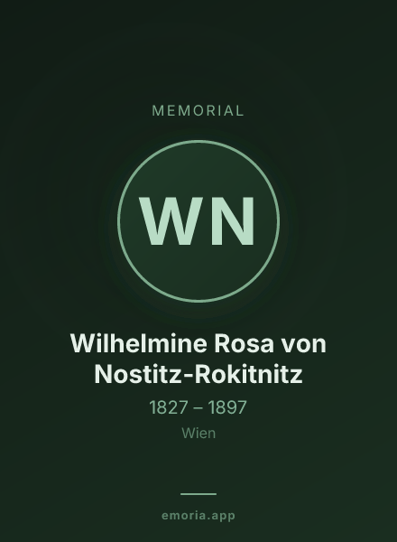 Memorial portrait of Wilhelmine Rosa von Nostitz-Rokitnitz