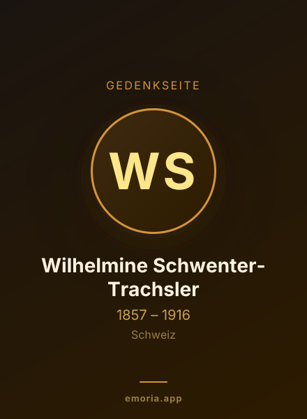 Gedenkportrait von Wilhelmine Schwenter-Trachsler