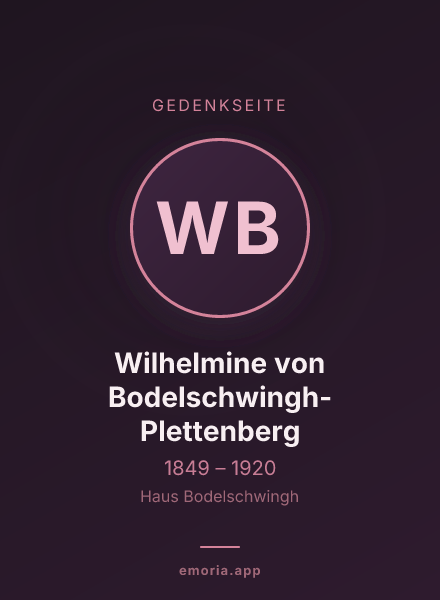 Gedenkportrait von Wilhelmine von Bodelschwingh-Plettenberg