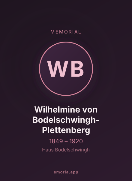 Memorial portrait of Wilhelmine von Bodelschwingh-Plettenberg