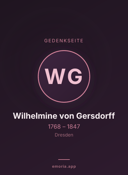 Gedenkportrait von Wilhelmine von Gersdorff