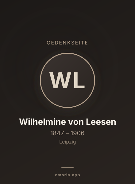 Gedenkportrait von Wilhelmine von Leesen